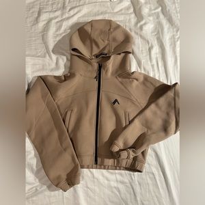 Alphalete tan cropped jacket